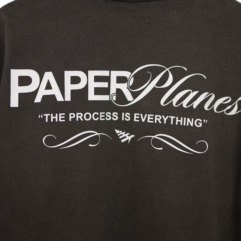 Paper Planes Men Heavyweight Process Tee - 'Washed Black'