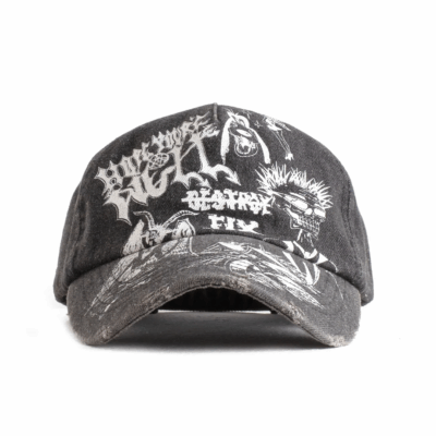 Jungles Hope You're Well Strapback Hat - 'Washed Black'