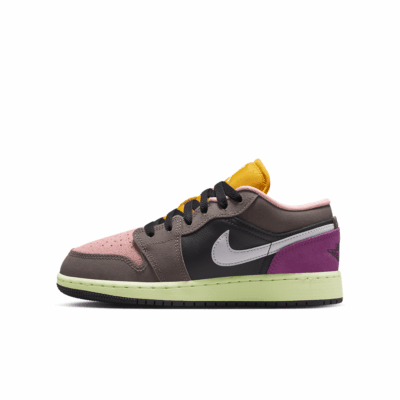 GS Air Jordan 1 Low SE - 'Oil Grey/White'
