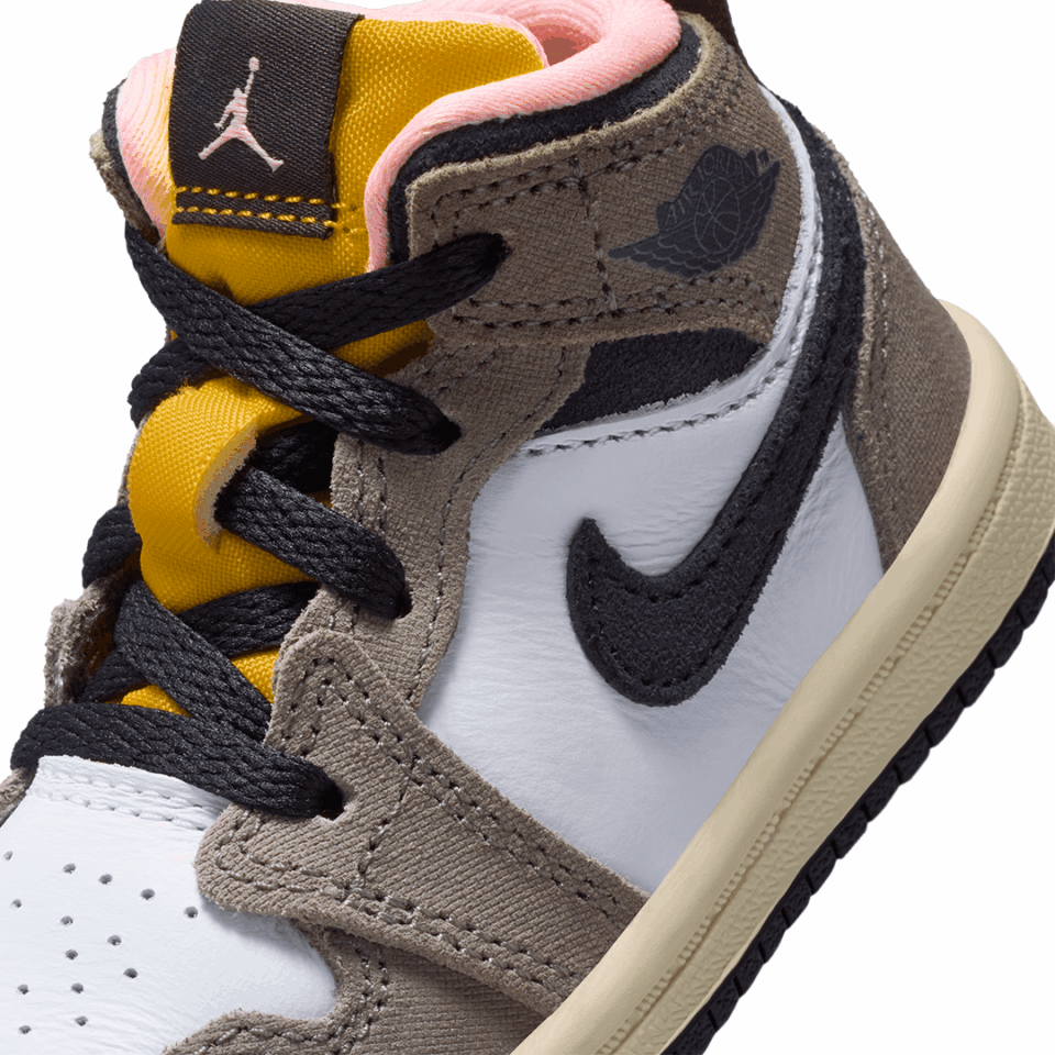 TD Air Jordan 1 Mid SE - 'White/Oil Grey'