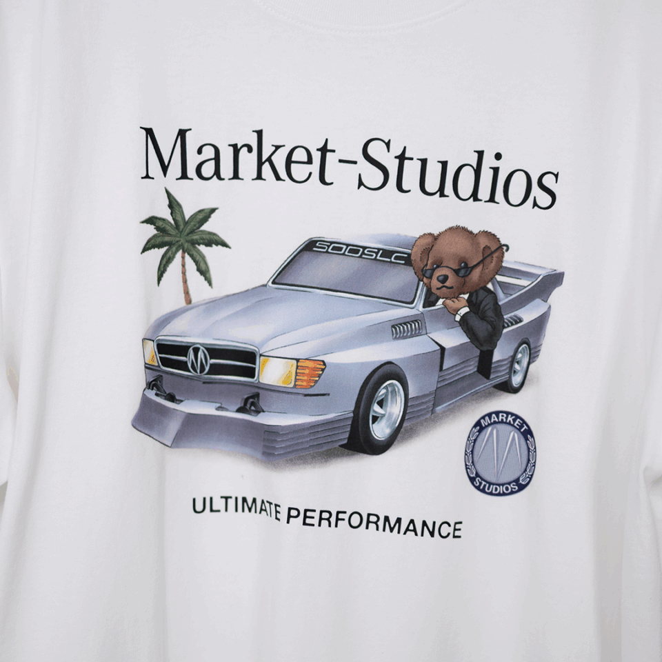 Market Des Bear Tee - 'White'