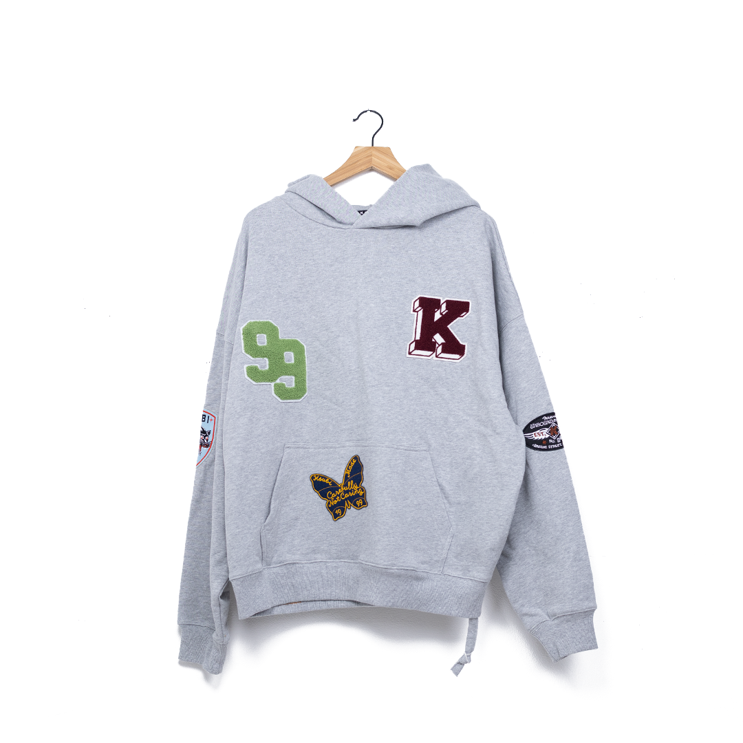 Ksubi Patched Ekcess Hoodie – 'Grey Marle' – Kicks Lounge