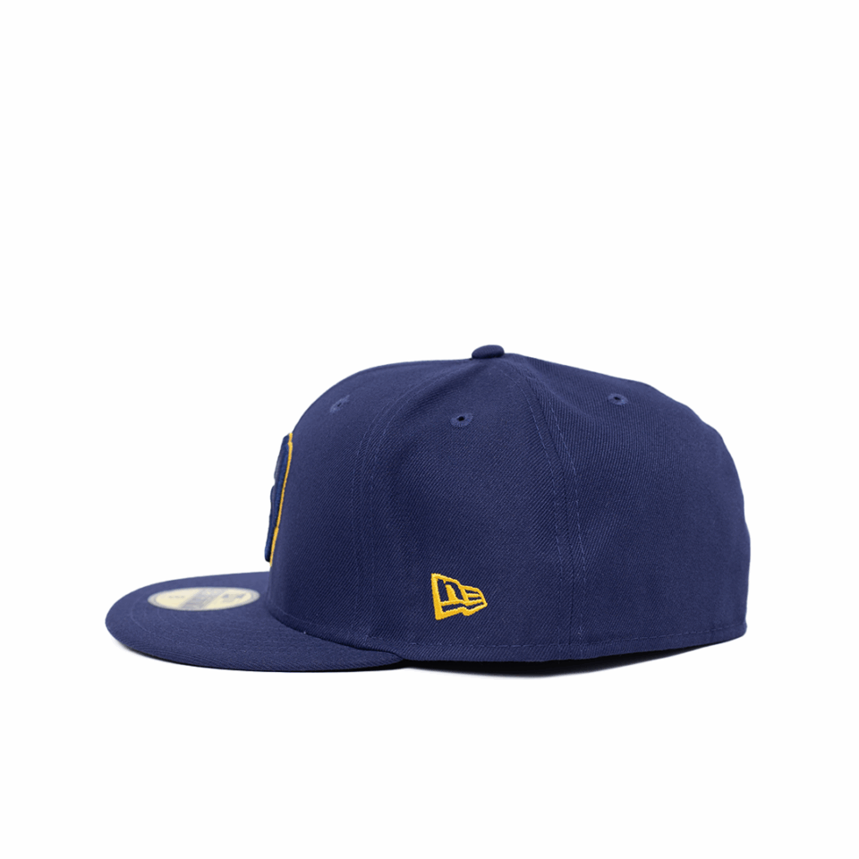 New Era 5950 Milwaukee Brewers Fitted Hat - 'Navy/Yellow'