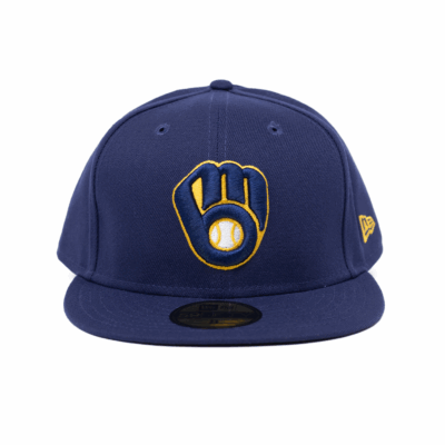 New Era 5950 Milwaukee Brewers Fitted Hat - 'Navy/Yellow'