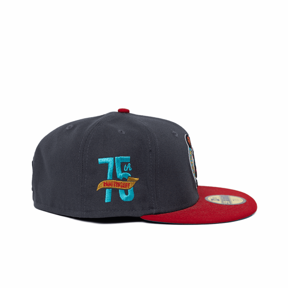 New Era 5950 Boston Celtics Fitted Hat Grey/Red'