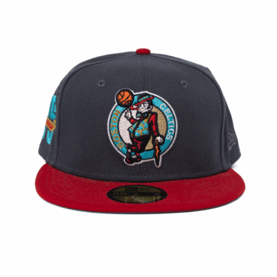 New Era 5950 Boston Celtics Fitted Hat Grey/Red'