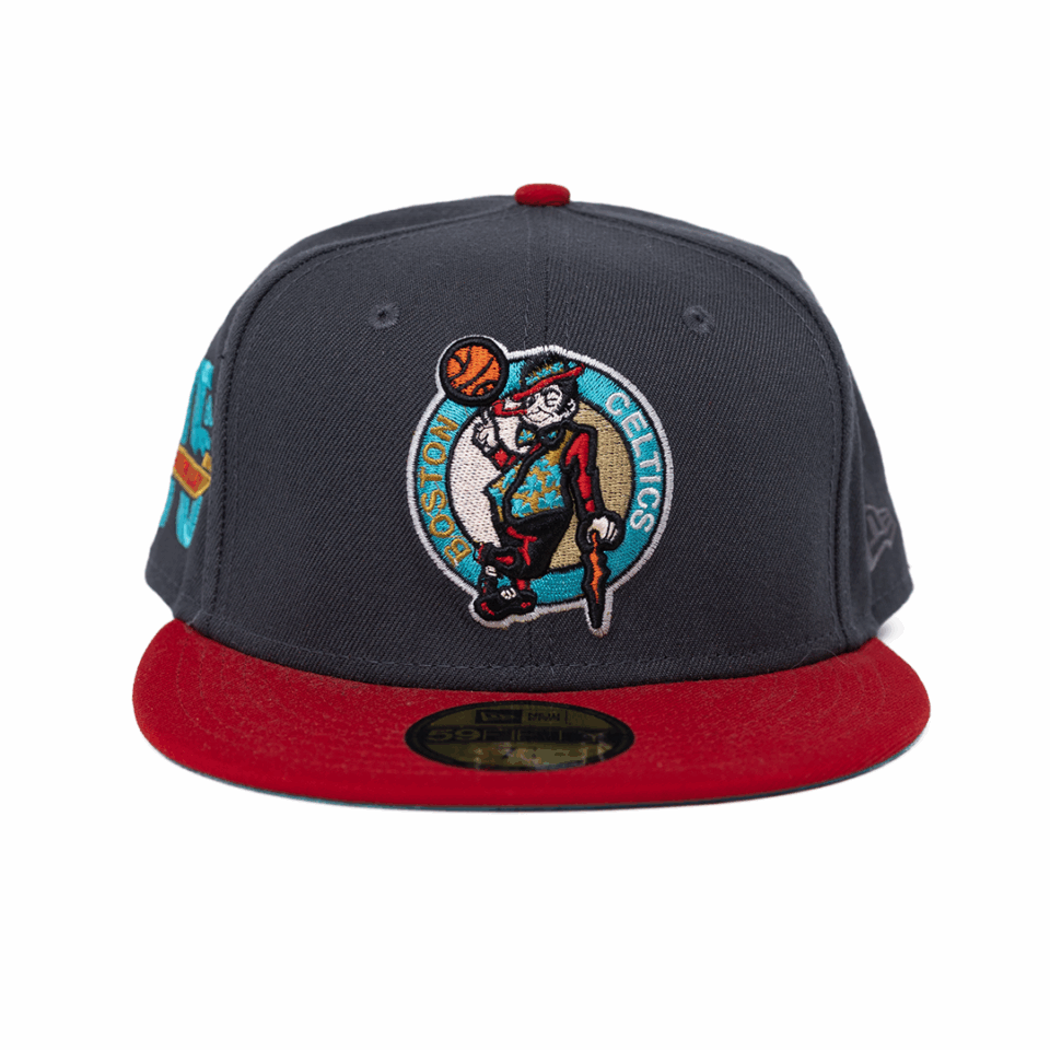 New Era 5950 Boston Celtics Fitted Hat Grey/Red'