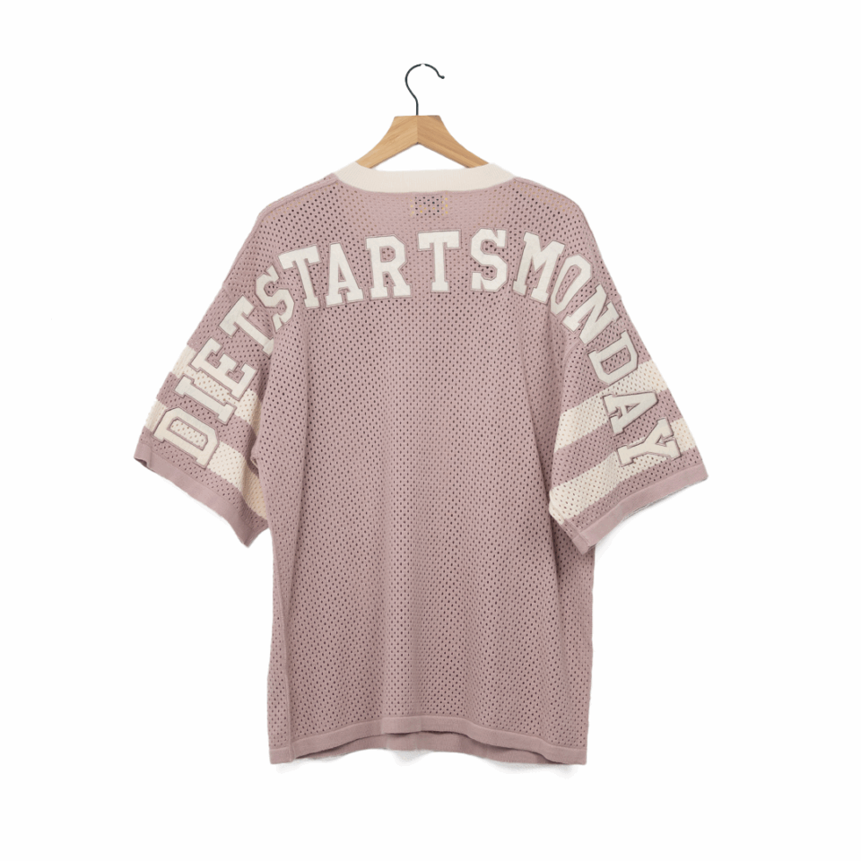 Diet Starts Monday Knitted Mesh Jersey - 'Mauve'