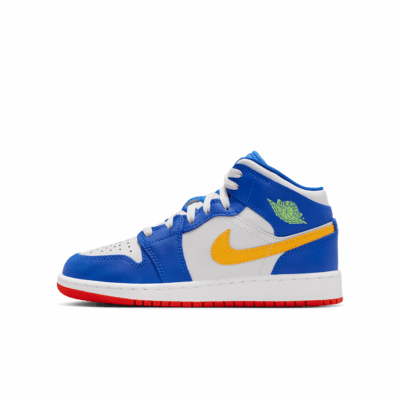 GS Air Jordan 1 Mid - 'Racer Blue/Speed Red'
