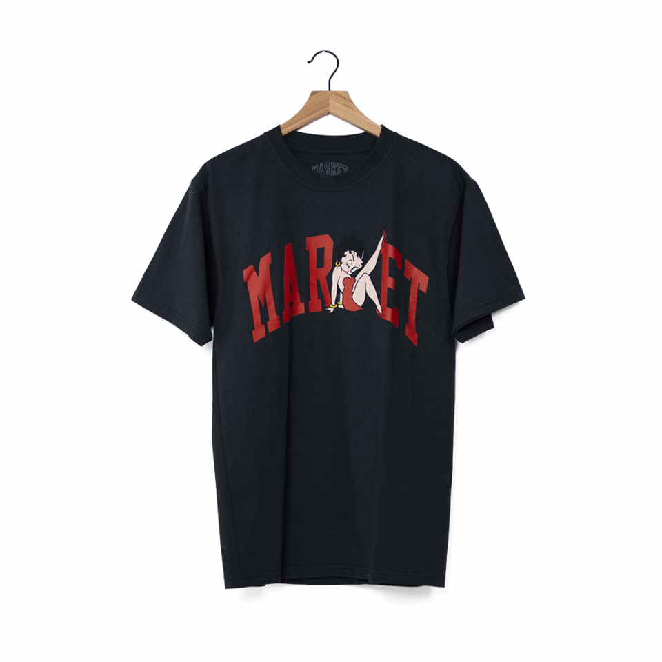Market Betty Boop Arc Tee - 'Washed Black'