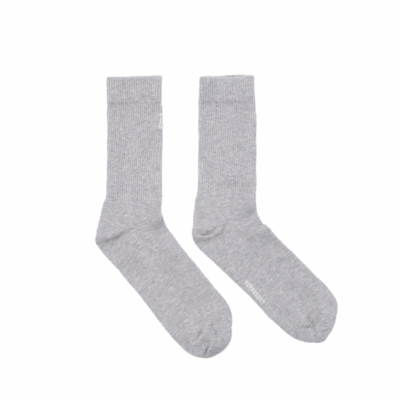 Represent Initial Embroidered Sock - 'Grey Marl'