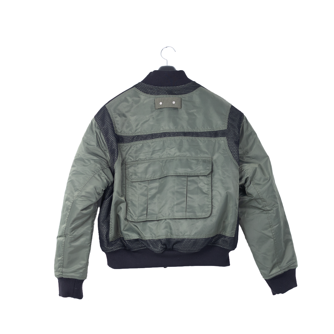 Andersson Bell Flight Layered Washed Bomber Jacket - 'Khaki Green'