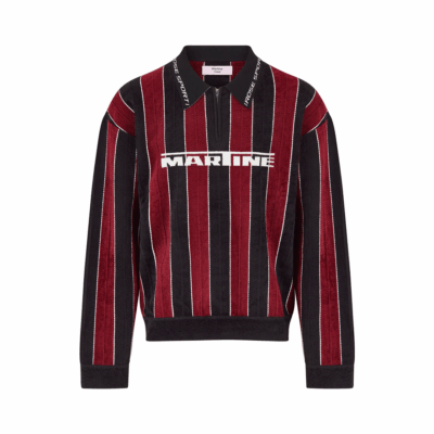 Martine Rose Sporty Logo Polo - 'Black/Burgundy'