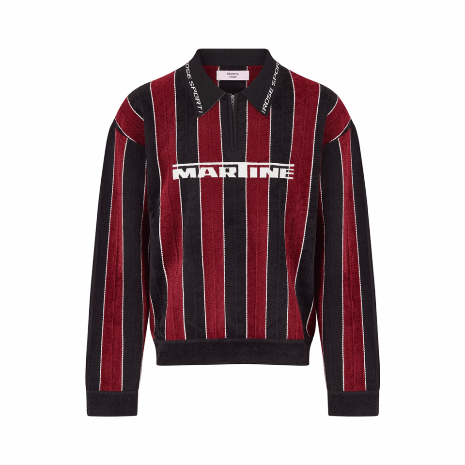 Martine Rose Sporty Logo Polo - 'Black/Burgundy'