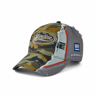 Martine Rose Collage Strapback Hat - 'Green Camo'