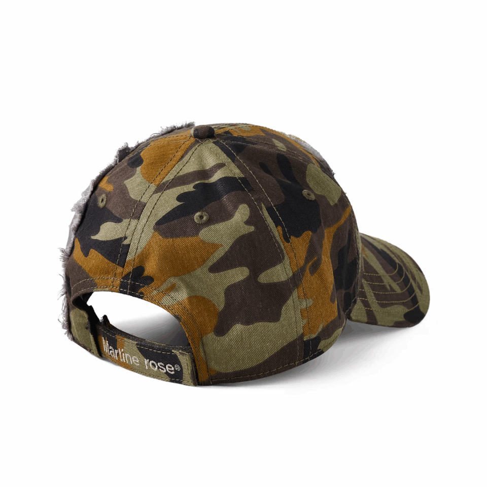 Martine Rose Collage Strapback Hat - 'Green Camo'