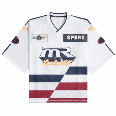 Martine Rose Oversized Hockey Top – 'White/Navy'