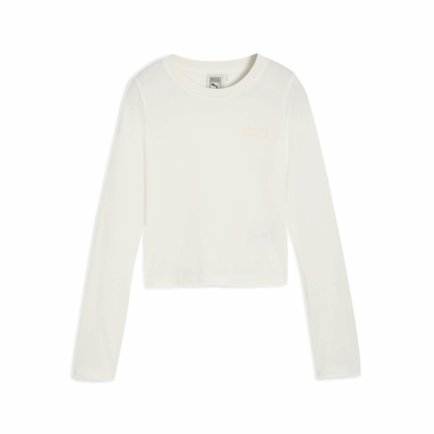 WMNS Puma x Rose Slim L/S Tee - 'Warm White'