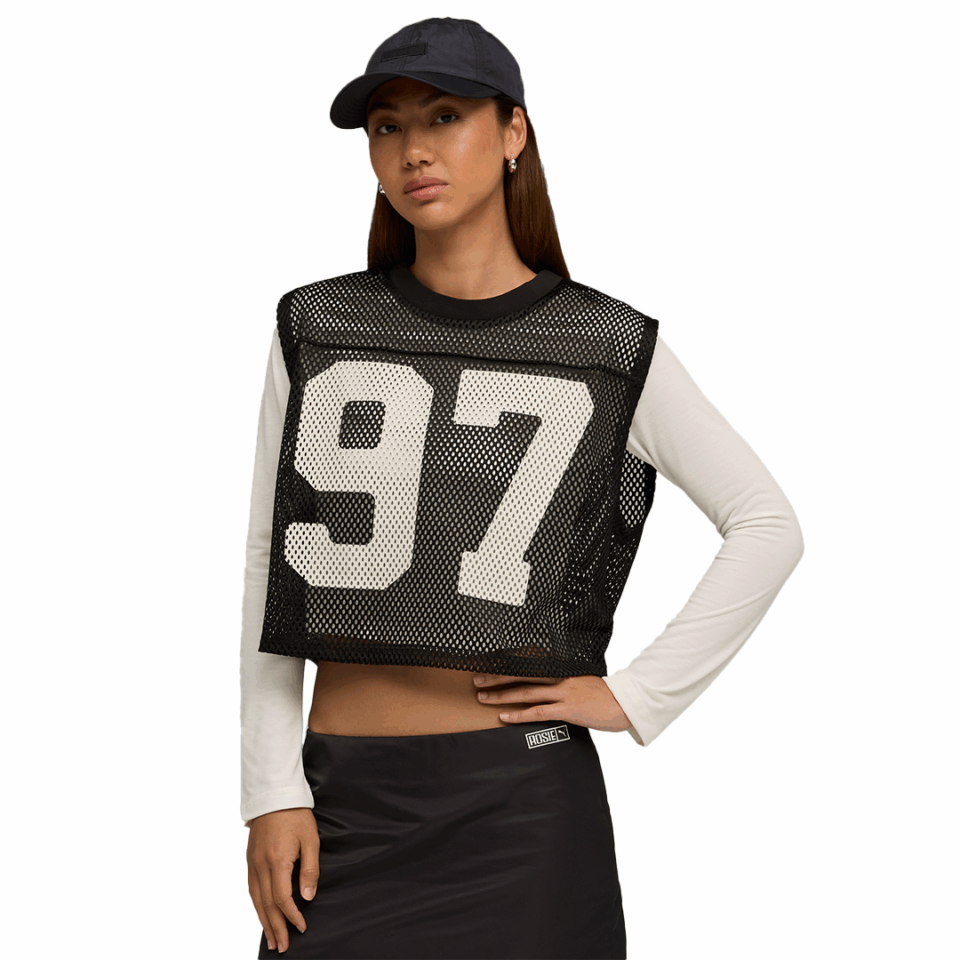 WMNS Puma x Rose Relaxed Mesh Top - 'Puma Black'