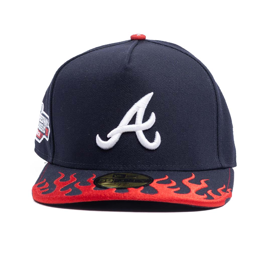 New Era 5950 Atlanta Braves Fitted Hat - 'Navy/Red' - Kicks Lounge