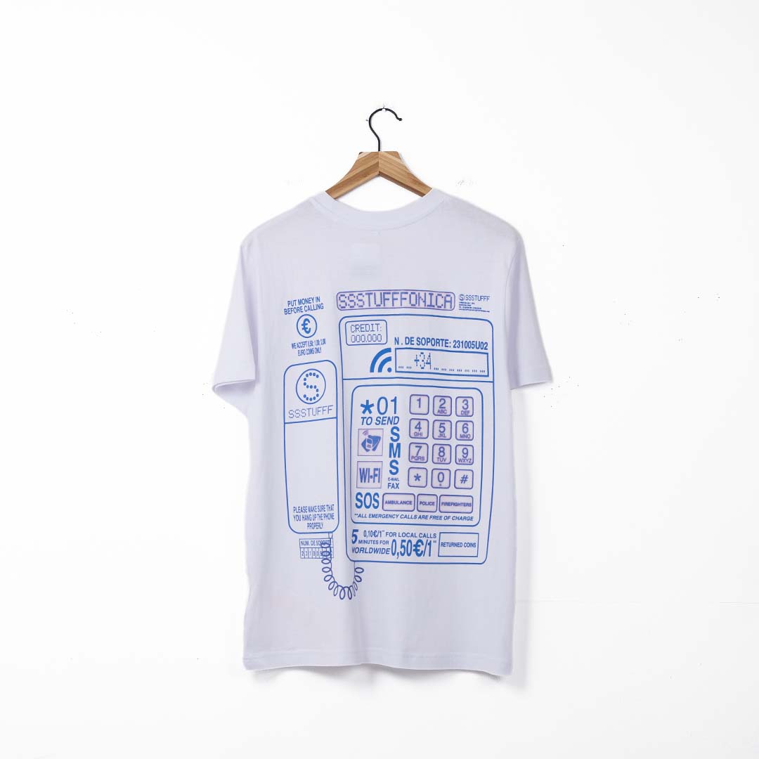 Ssstufff Telephone Booth Tee - 'White'