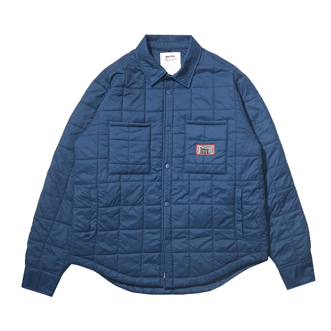 Deva'states Script Quilted Fatigue Overshirt - 'Blue'