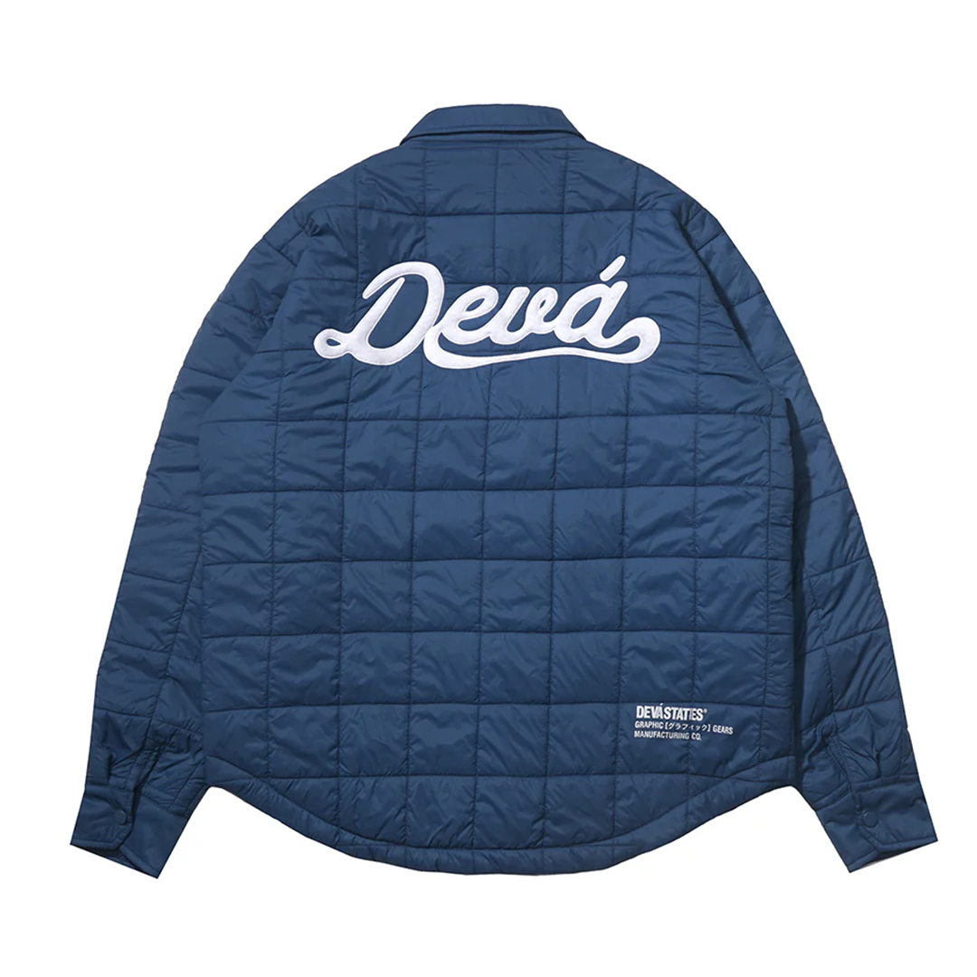 Deva'states Script Quilted Fatigue Overshirt - 'Blue'