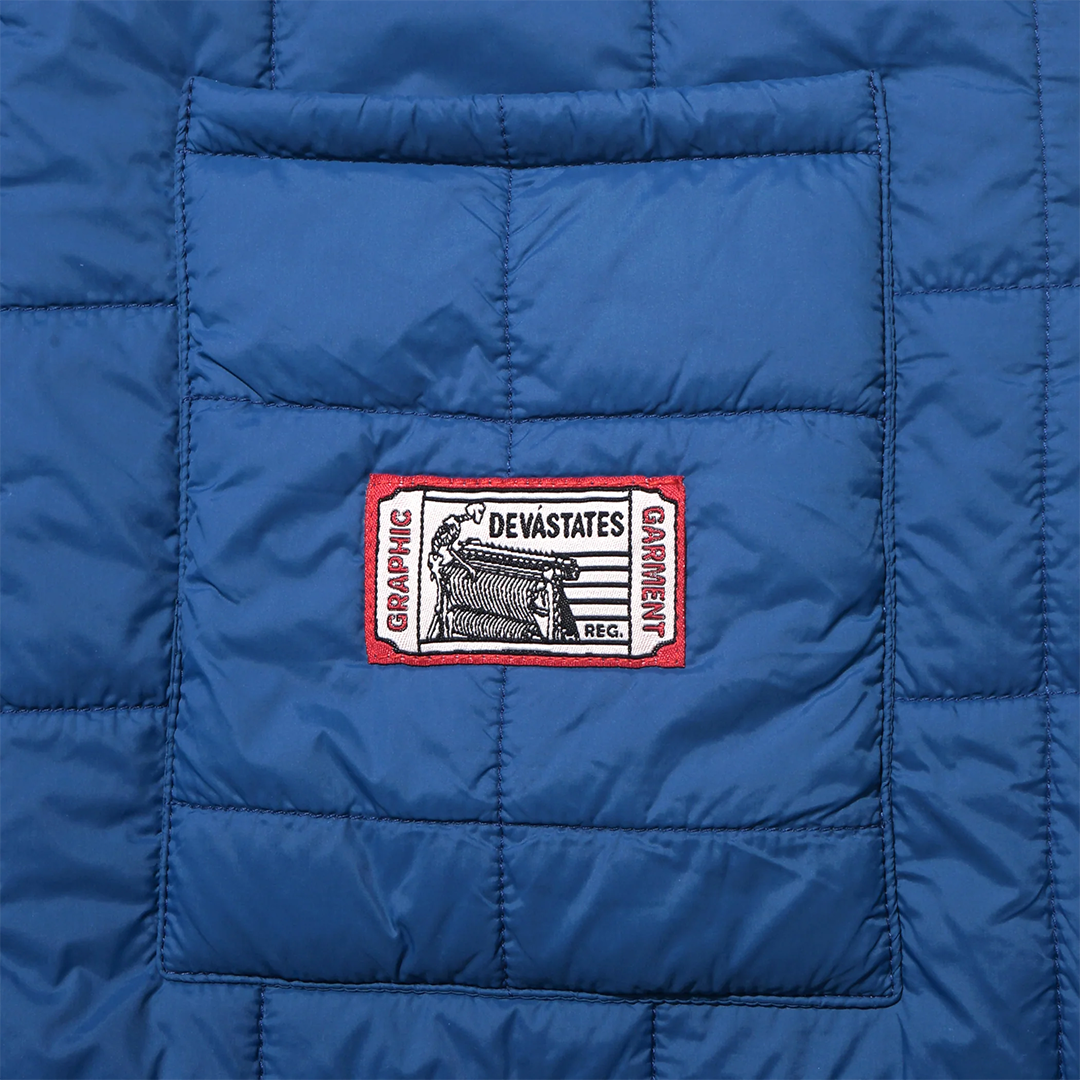 Deva'states Script Quilted Fatigue Overshirt - 'Blue'