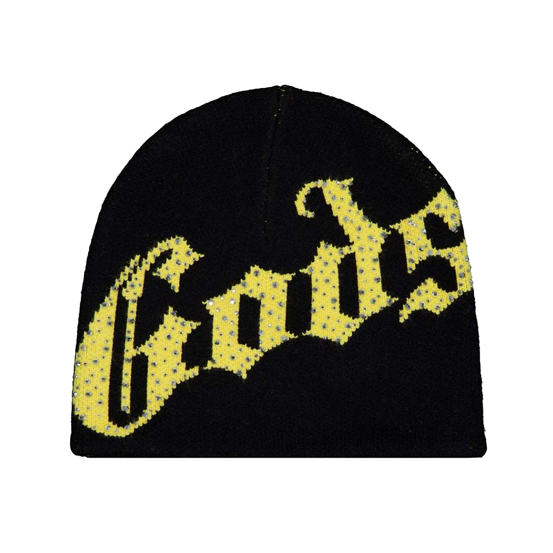 Godspeed OG Logo Studded Beanie 'Black/Yellow' Kicks Lounge