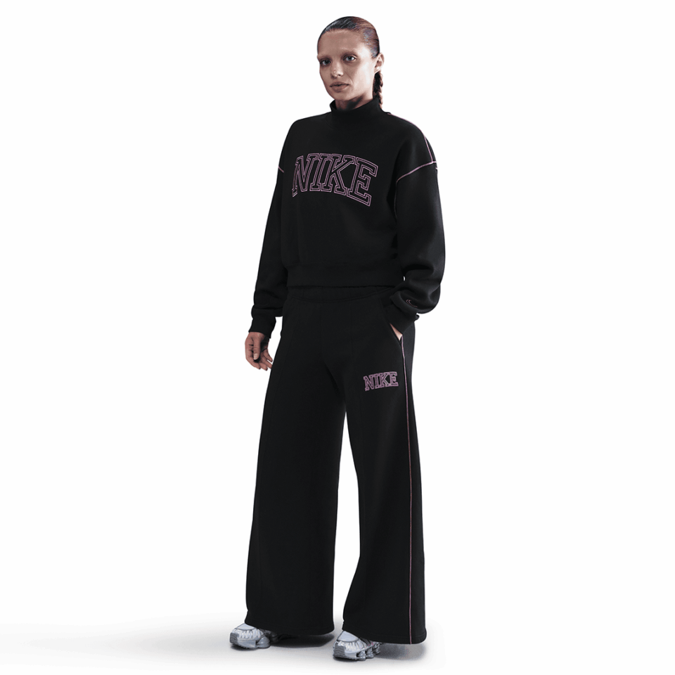 WMNS Nike Phoenix Fleece Wide-Leg Pant - 'Black' - Kicks Lounge