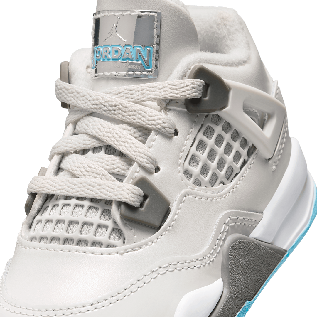 TD Air Jordan 4 - 'Photon Dust/Blue Chill-Flat Pewter-White