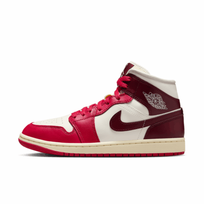 WMNS Air Jordan 1 Mid - 'Sail/Dark Team Red'