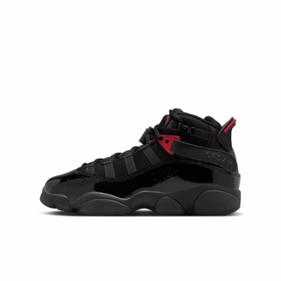 GS Air Jordan 6 Rings - 'Black/Fire Red'