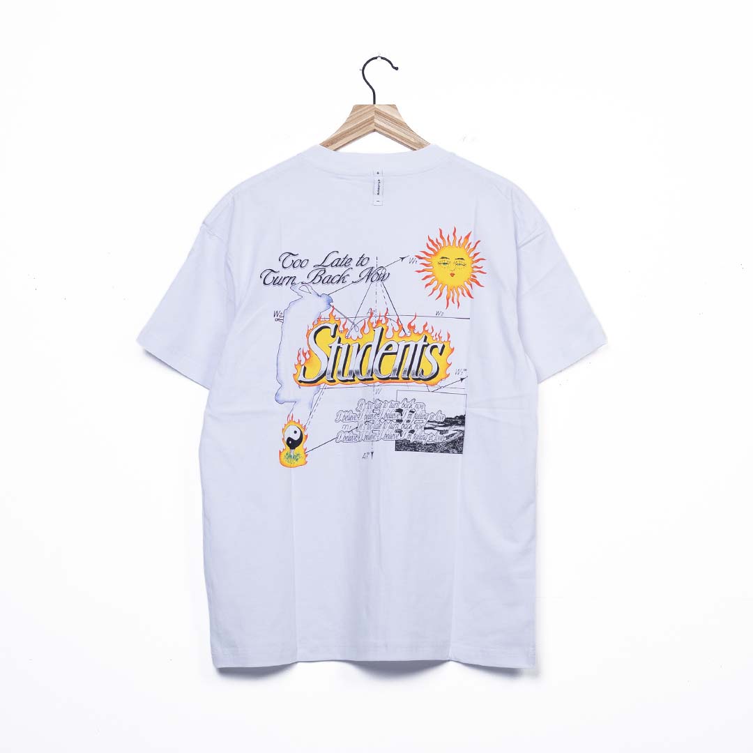 Students Too Late Tee - 'White'