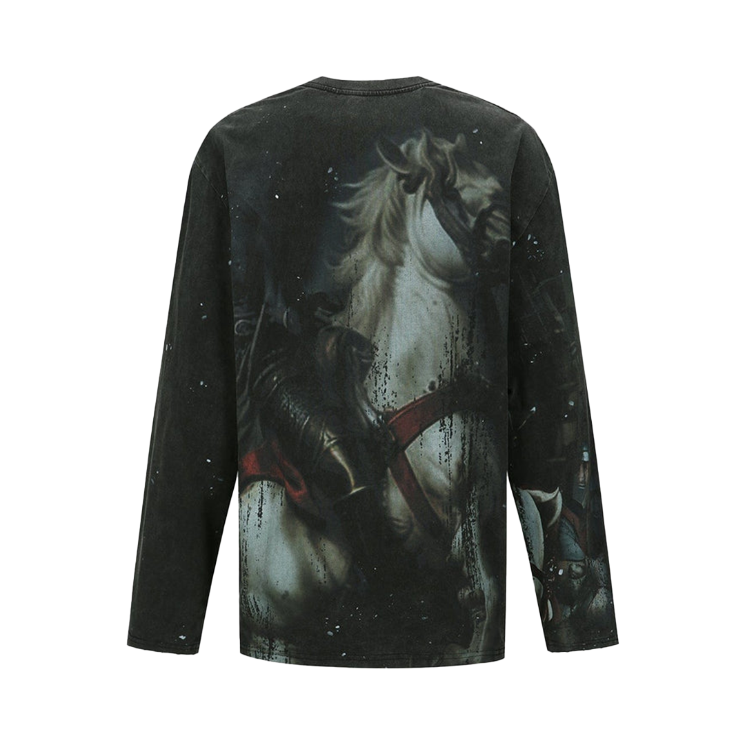 Andersson Bell Knight Printed L/S Tee - 'Charcoal'