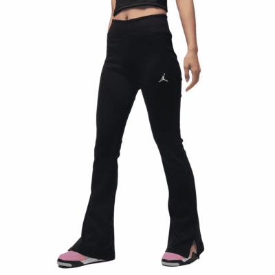 WMNS Jordan Mid-Rise Flared Leggings - 'Black/White'