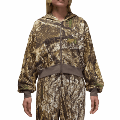 WMNS Jordan Realtree Mod Crop Zip Hoodie - 'Sail/Sail'