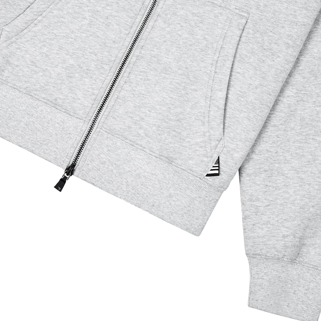 Paper Planes Planes Script Zip Hoodie - 'Crew Heather Grey'