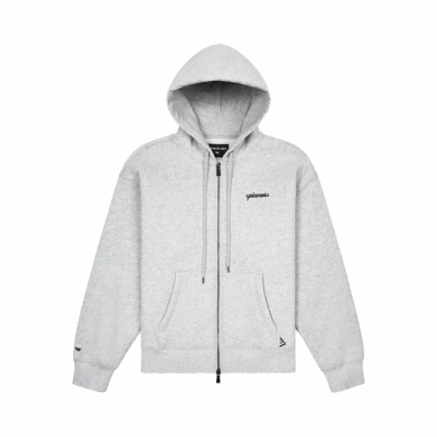 Paper Planes Planes Script Zip Hoodie - 'Crew Heather Grey'