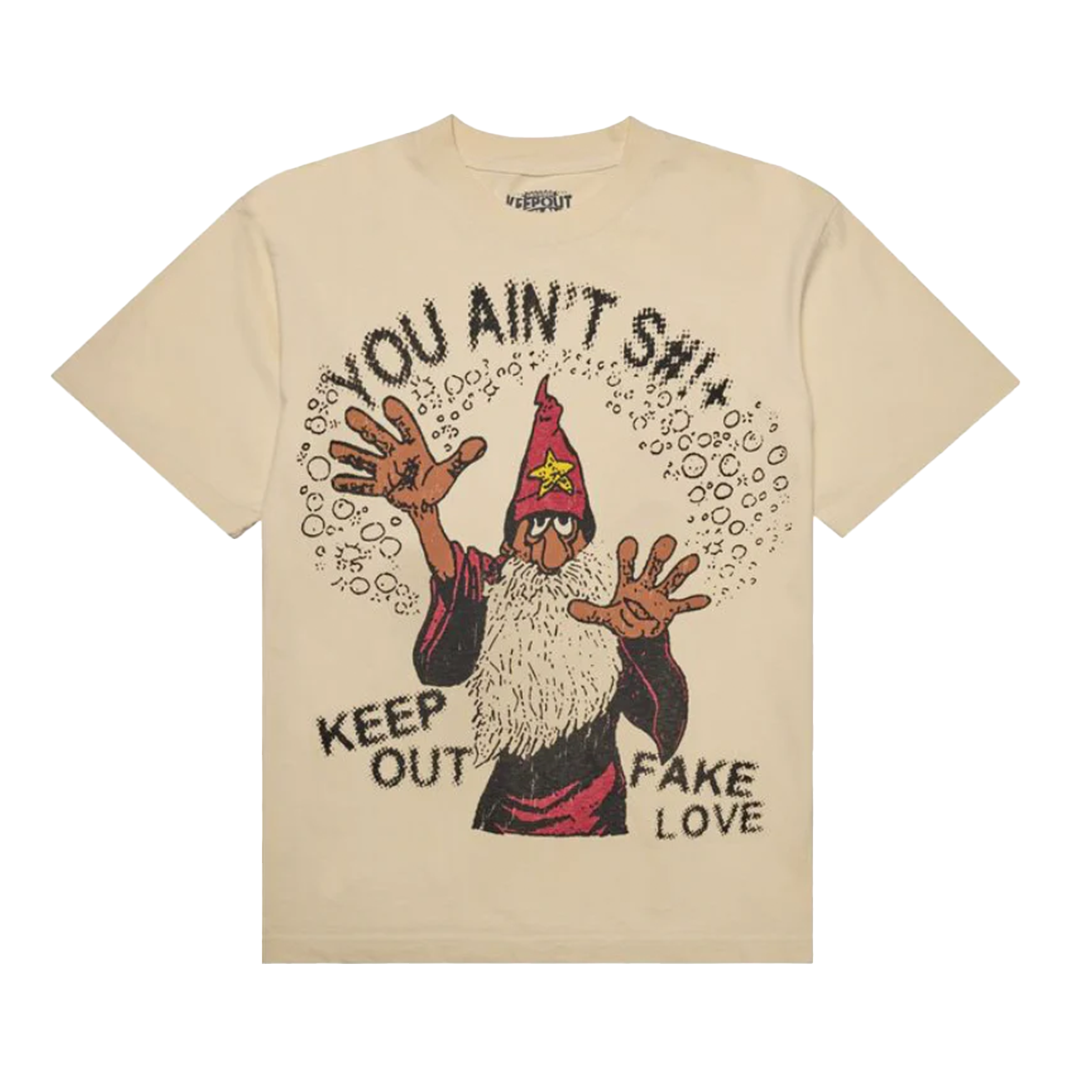 Keep Out Fake Love The Wiz Tee - 'White Cap/Off White'