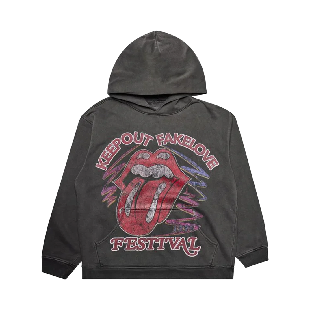 Keep Out Fake Love No Worries Hoodie - 'Vintage Black'