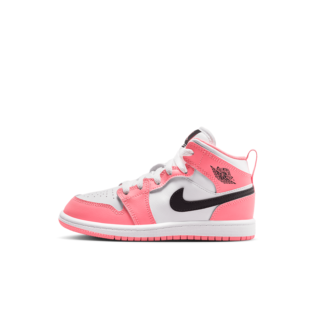 PS Air Jordan 1 Mid - 'Pink Gaze/Black' - Kicks Lounge