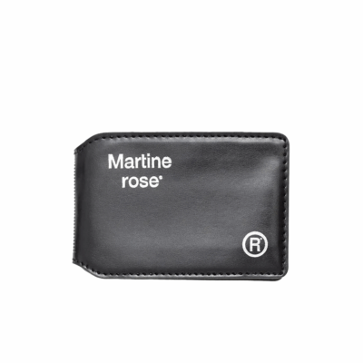 Martine Rose Logo-Foil Embossed Leather Card Holder – 'Black'