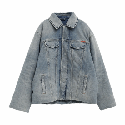 Martine Rose Padded Denim Jacket – 'Blue Patchwork Wash'