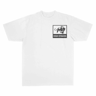 High Stakes Black Cat Tee – 'White/Black'