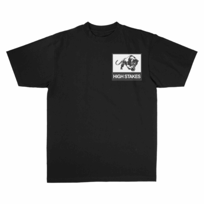 High Stakes Black Cat Tee – 'Black/White'