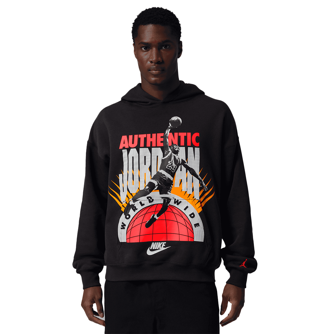 Jordan Brooklyn Fleece Hoodie - 'Off Noir/Infrared 23' - Kicks Lounge