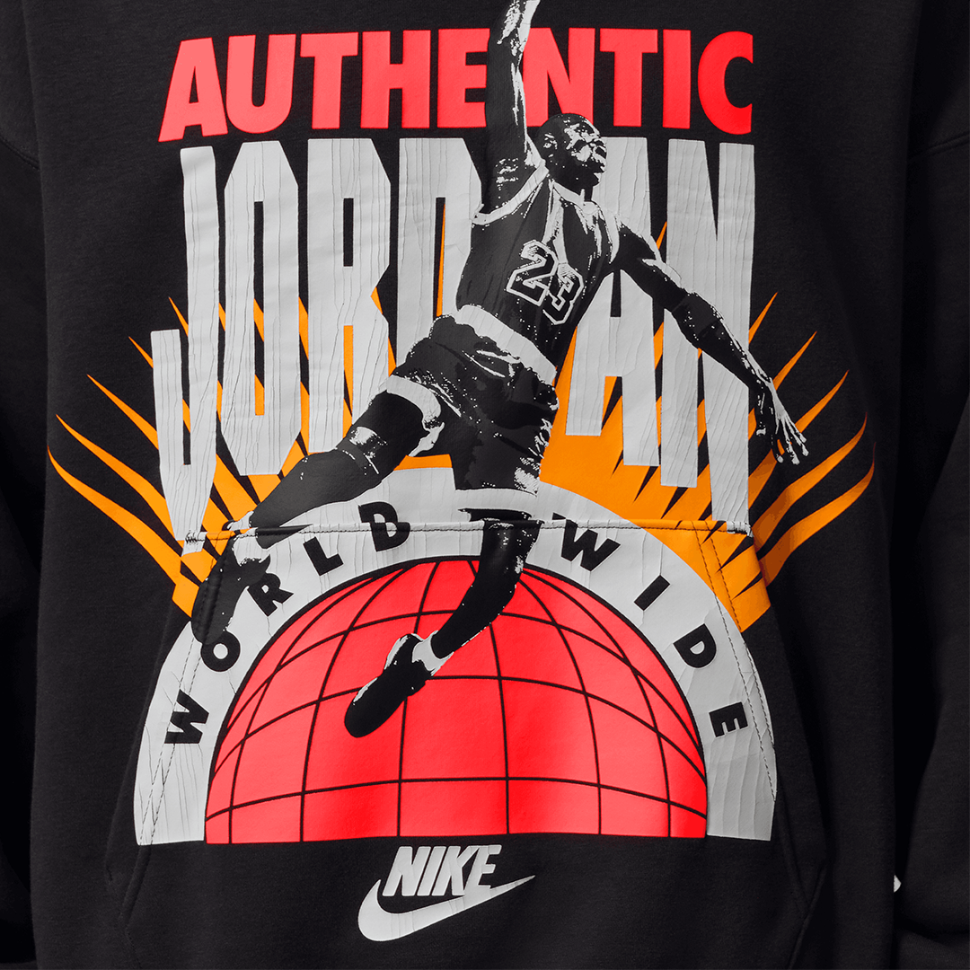 Jordan Brooklyn Fleece Hoodie - 'Off Noir/Infrared 23' - Kicks Lounge