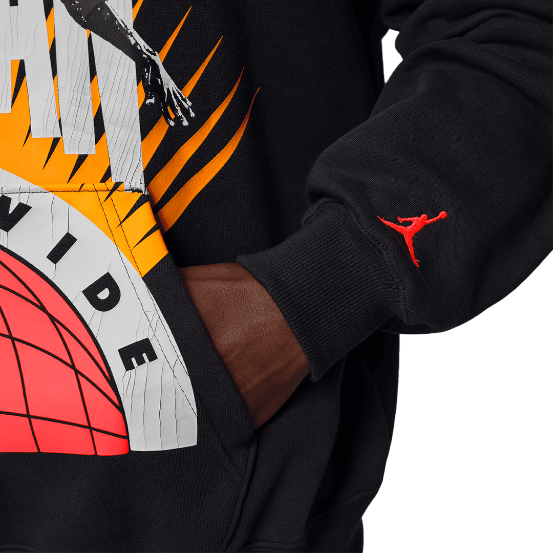 Jordan Brooklyn Fleece Hoodie - 'Off Noir/Infrared 23' - Kicks Lounge
