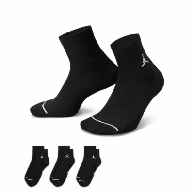 Jordan Everyday Ankle Socks (3 Pack) - 'Black/White'